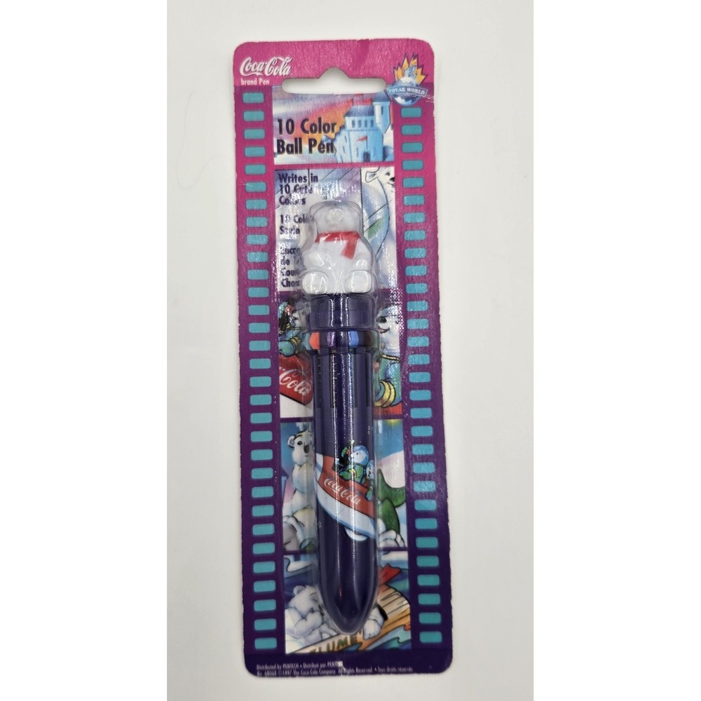 NEW Coca-Cola 10-Color Polar Bear Ball Pen Red Novelty Pen 90s‎